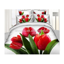 100% Baumwolle Farbbettwäsche Set 3D Tulip Blume Nantong Hersteller